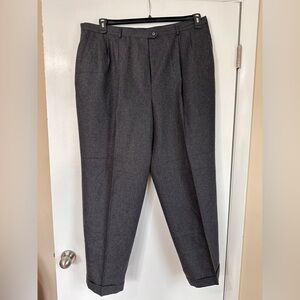 Vintage Lauren Ralph Lauren Charcoal Gray Dress Career Lined Wool Pants Sz 20W